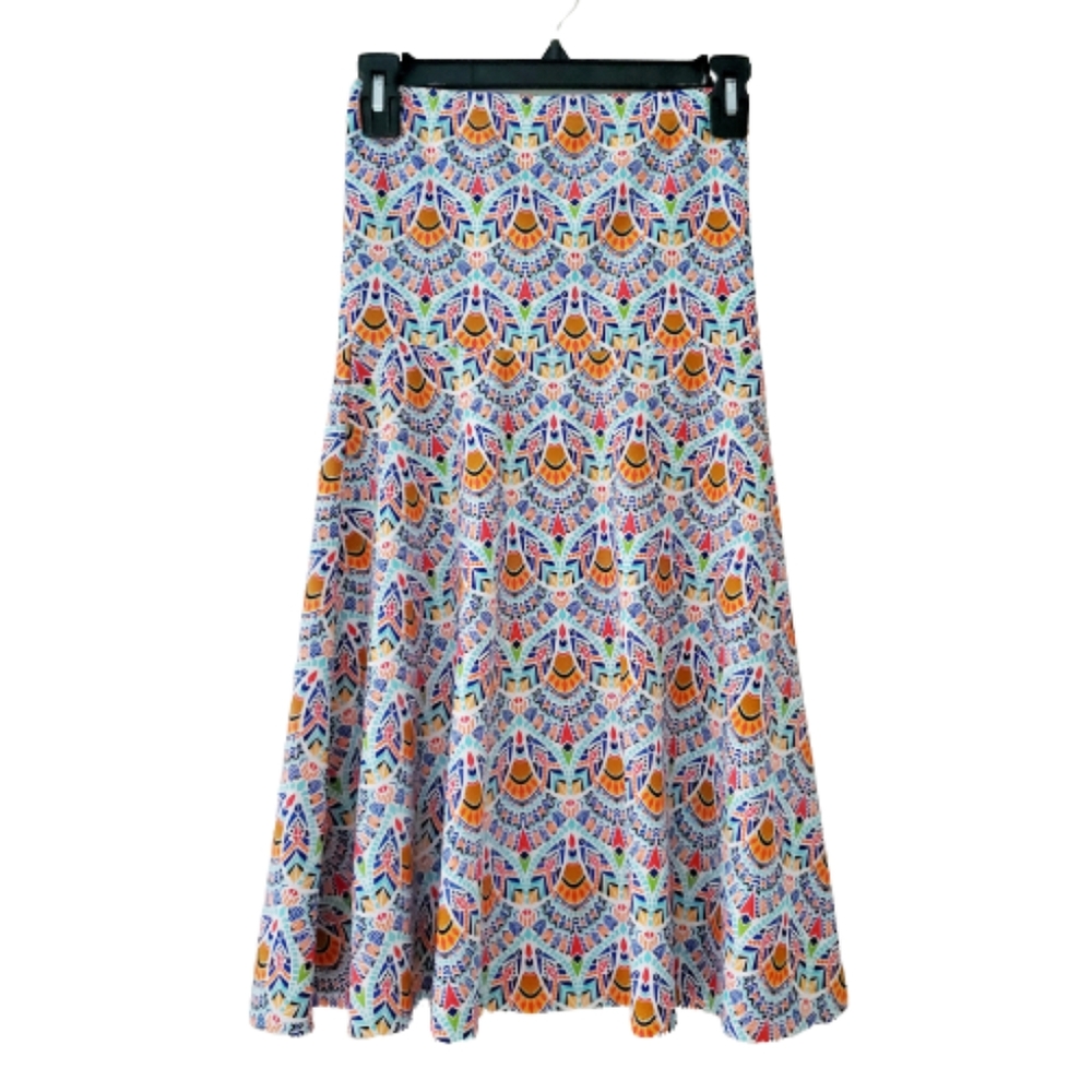 Jean G. Designs Strapless Colorful Geometric Print Dress Small